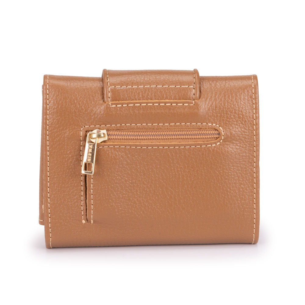 Carteira Feminina Pequena Couro Caramelo Elizabeth