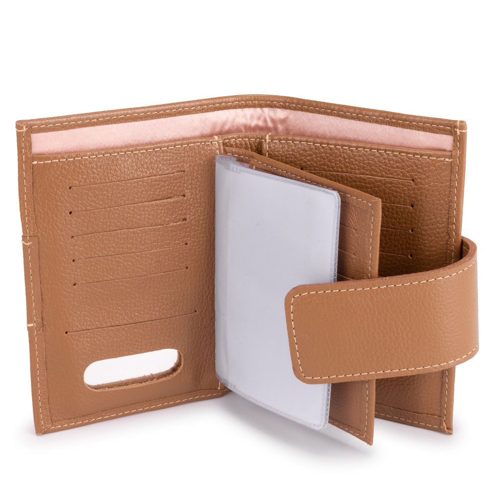 Carteira Feminina Pequena Couro Caramelo Liz