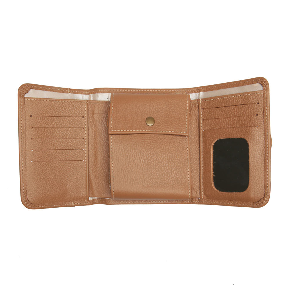 Carteira Feminina Pequena Couro Caramelo Luna