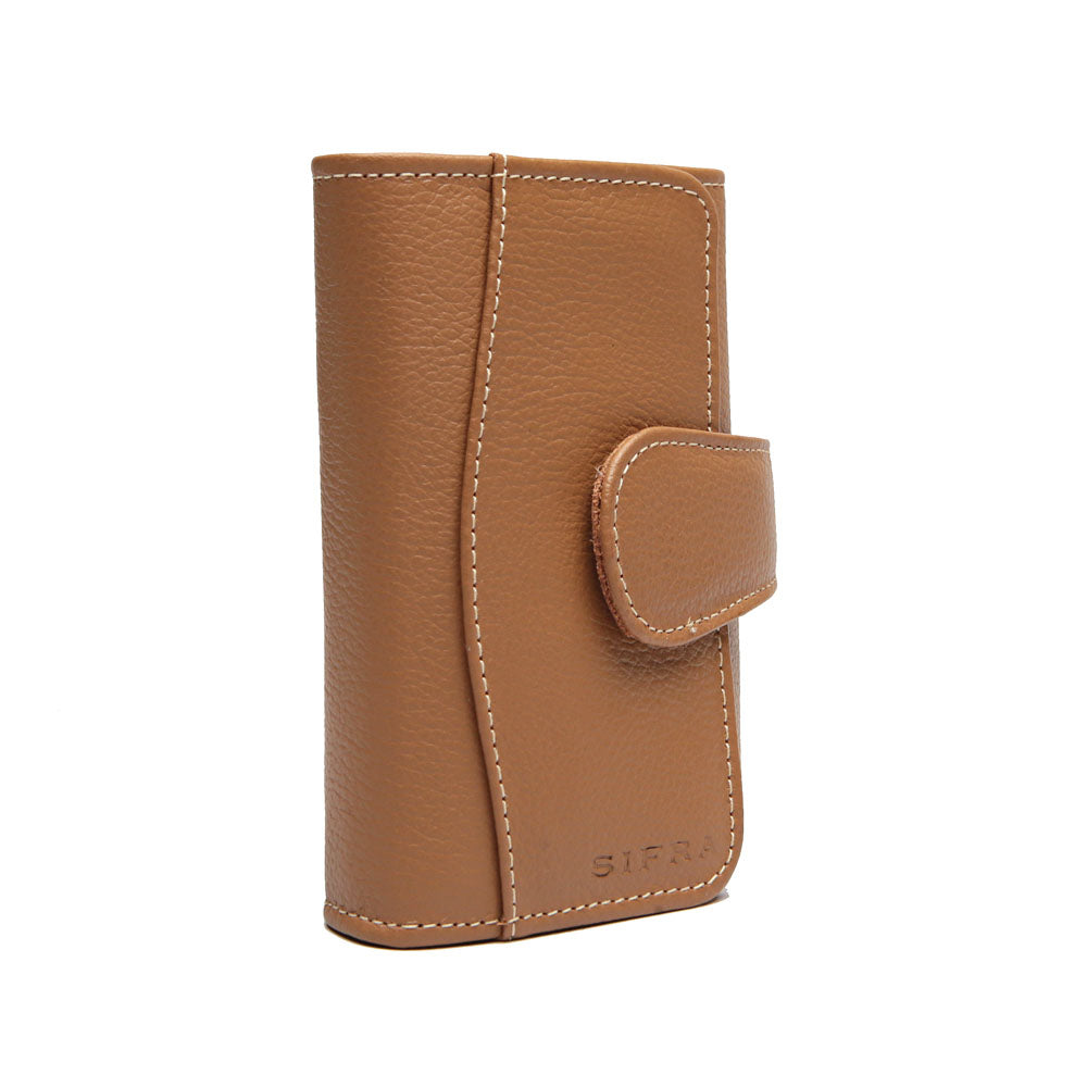 Carteira Feminina Pequena Couro Caramelo Luna