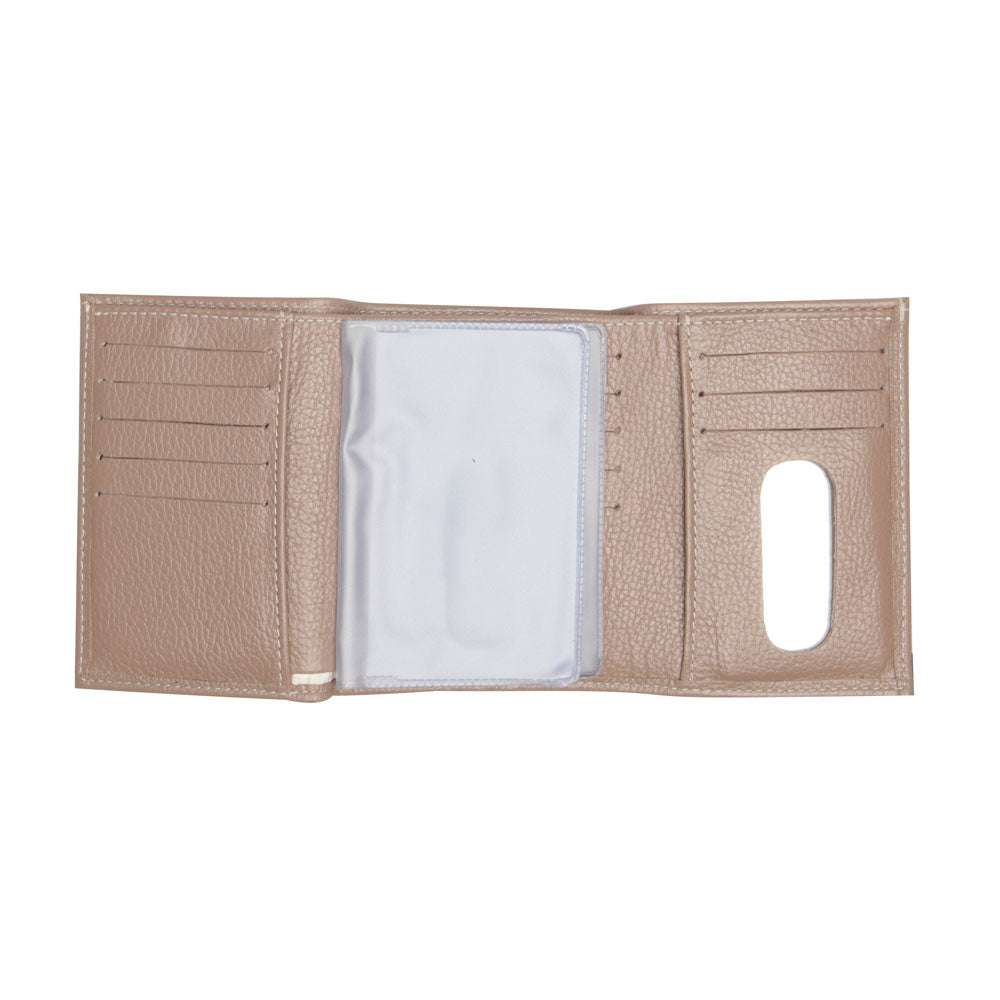 Carteira Feminina Pequena Couro Cinza Isis