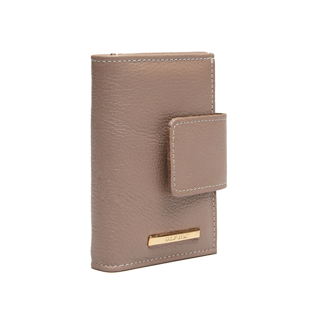 Carteira Feminina Pequena Couro Cinza Isis