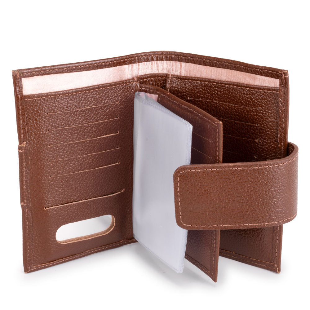 Carteira Feminina Pequena Couro Marrom Chocolate Liz