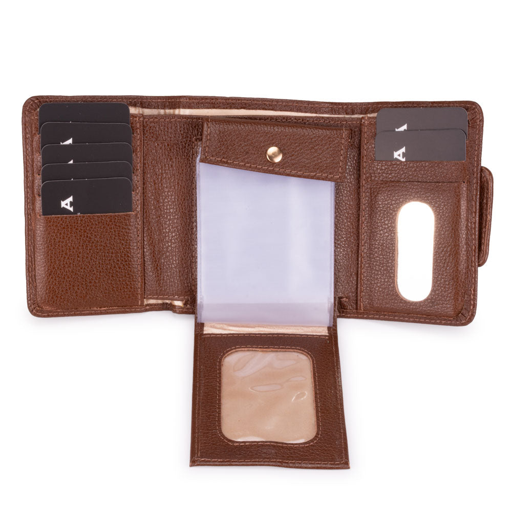 Carteira Feminina Pequena Couro Marrom Elizabeth