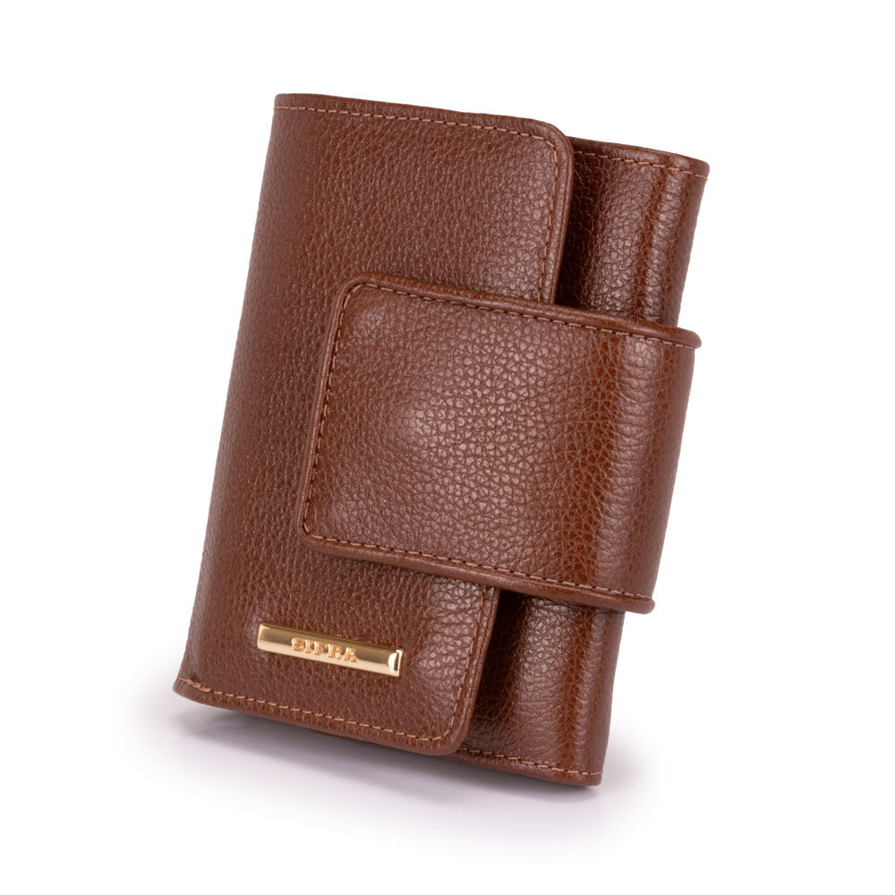 Carteira Feminina Pequena Couro Marrom Elizabeth