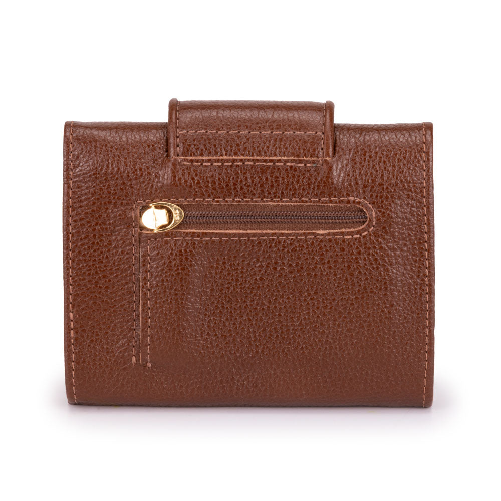 Carteira Feminina Pequena Couro Marrom Elizabeth