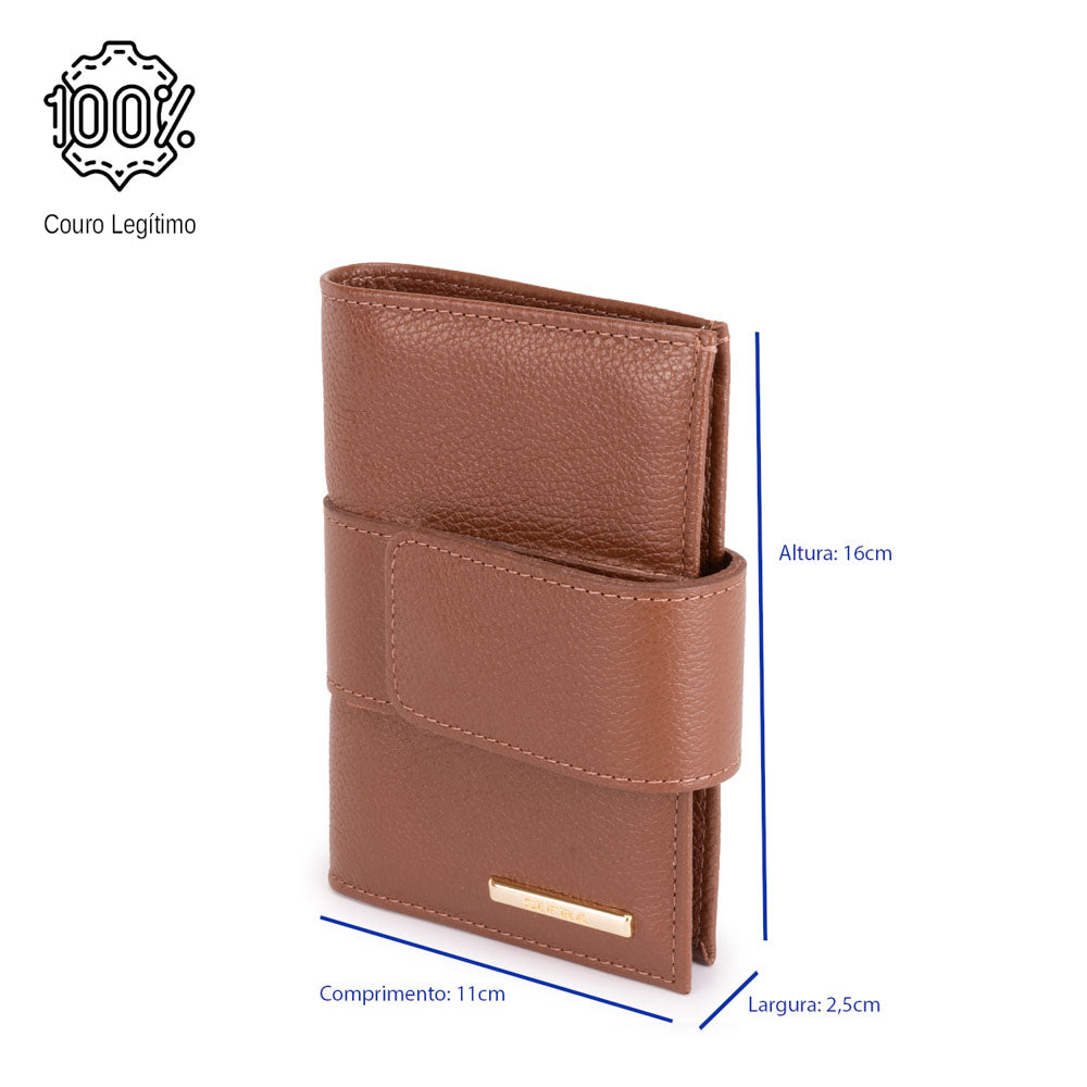 Carteira Feminina Pequena Couro Marrom Liz