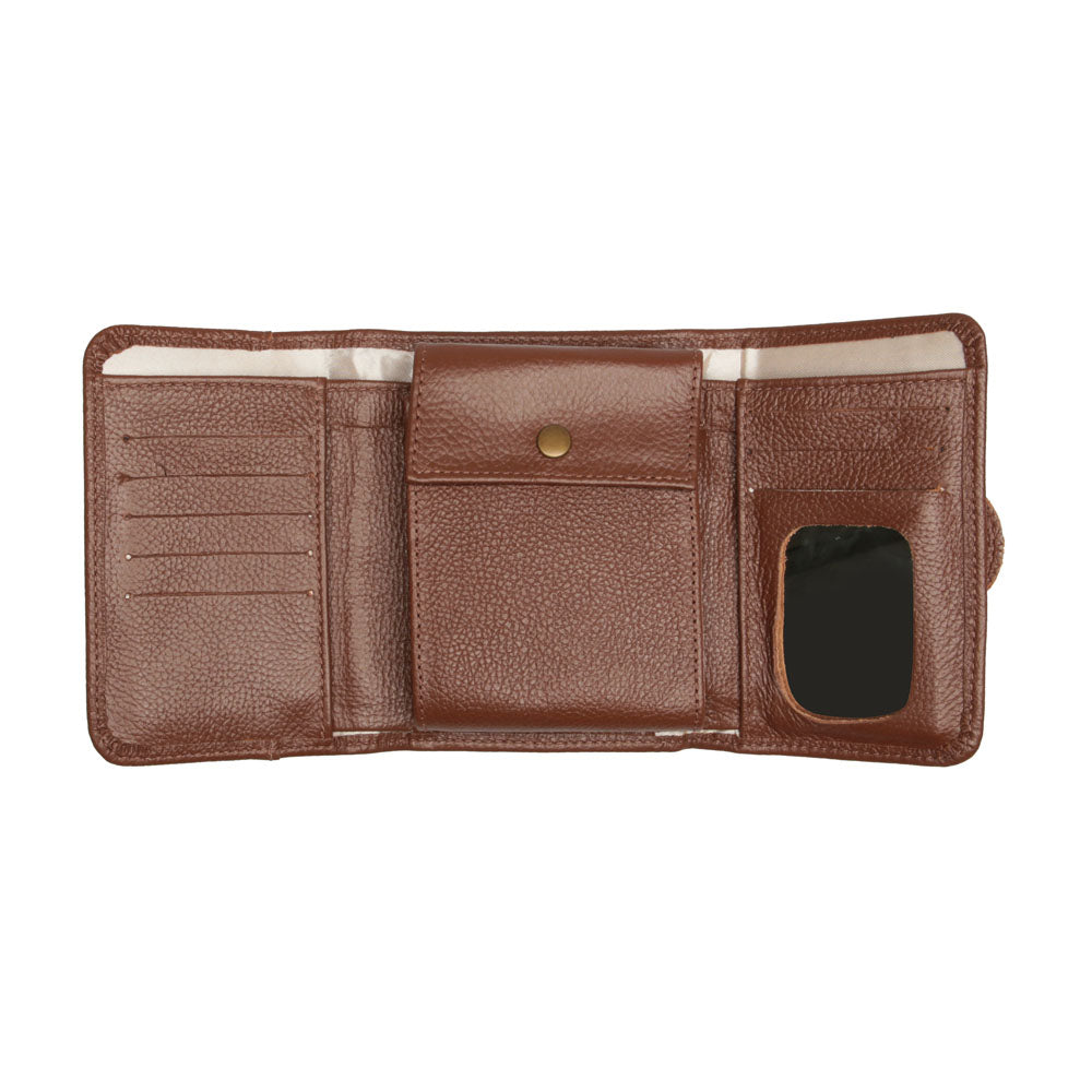 Carteira Feminina Pequena Couro Marrom Luna