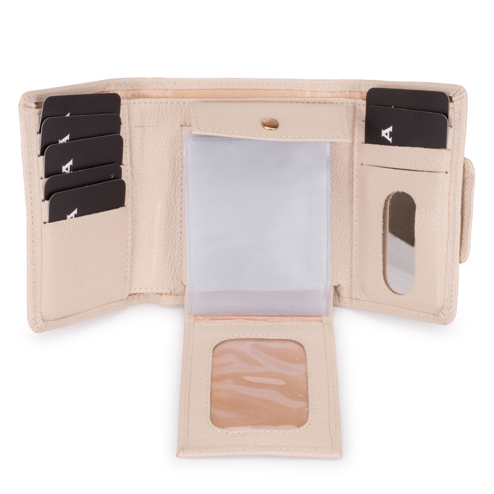 Carteira Feminina Pequena Couro Off White Elizabeth