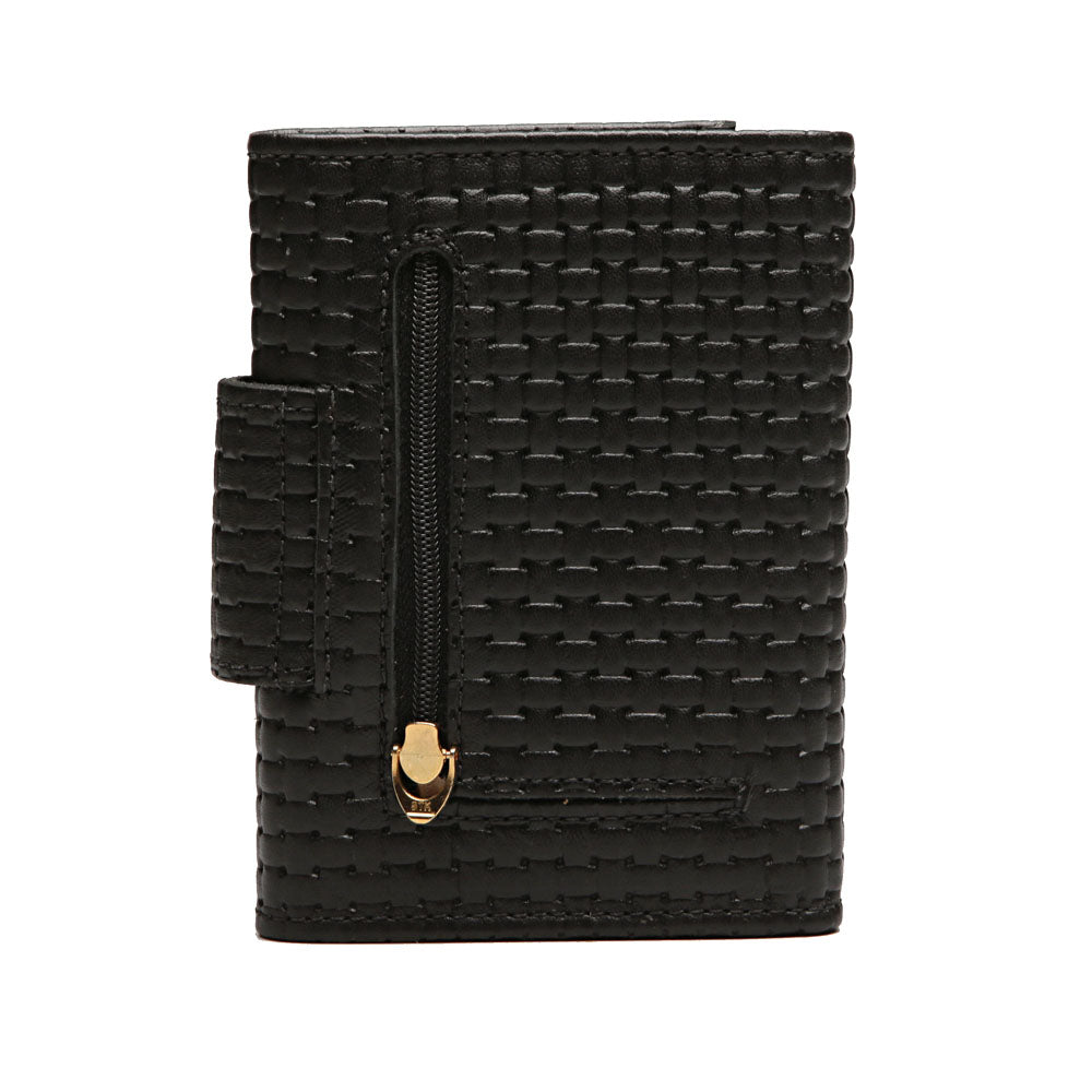 Carteira Feminina Pequena Couro Preta Isis