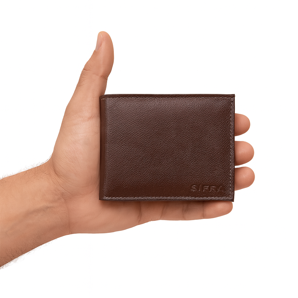 Carteira Masculina Grande Slim Couro Marrom