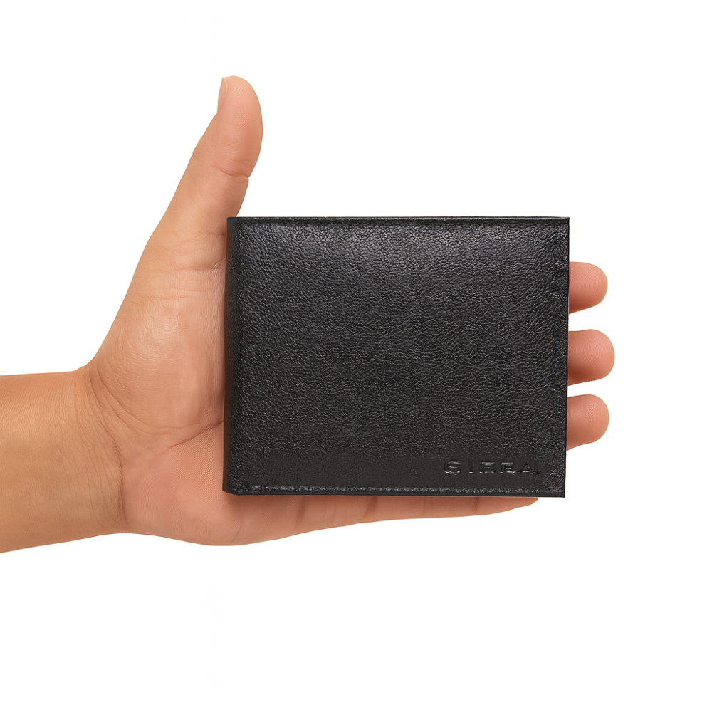 Carteira Masculina Grande Slim Couro Preto