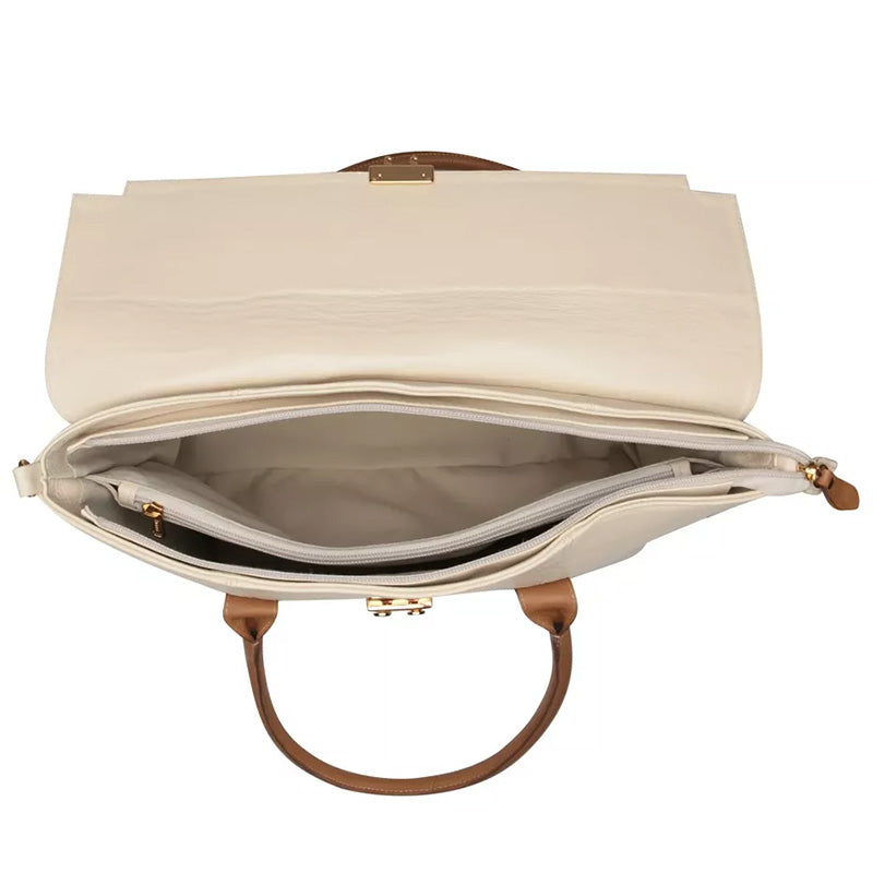 Pasta Executiva Feminina Notebook Couro Off White Elisa