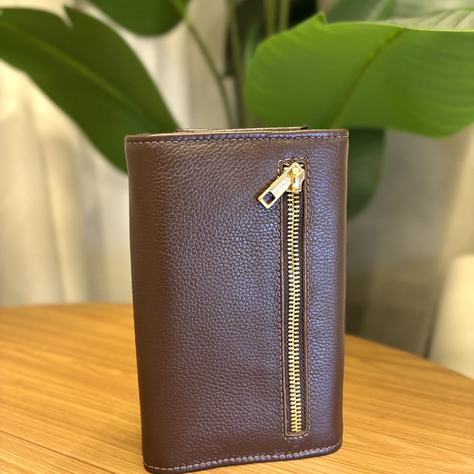 Carteira Feminina Média Fecho Couro Café Malu