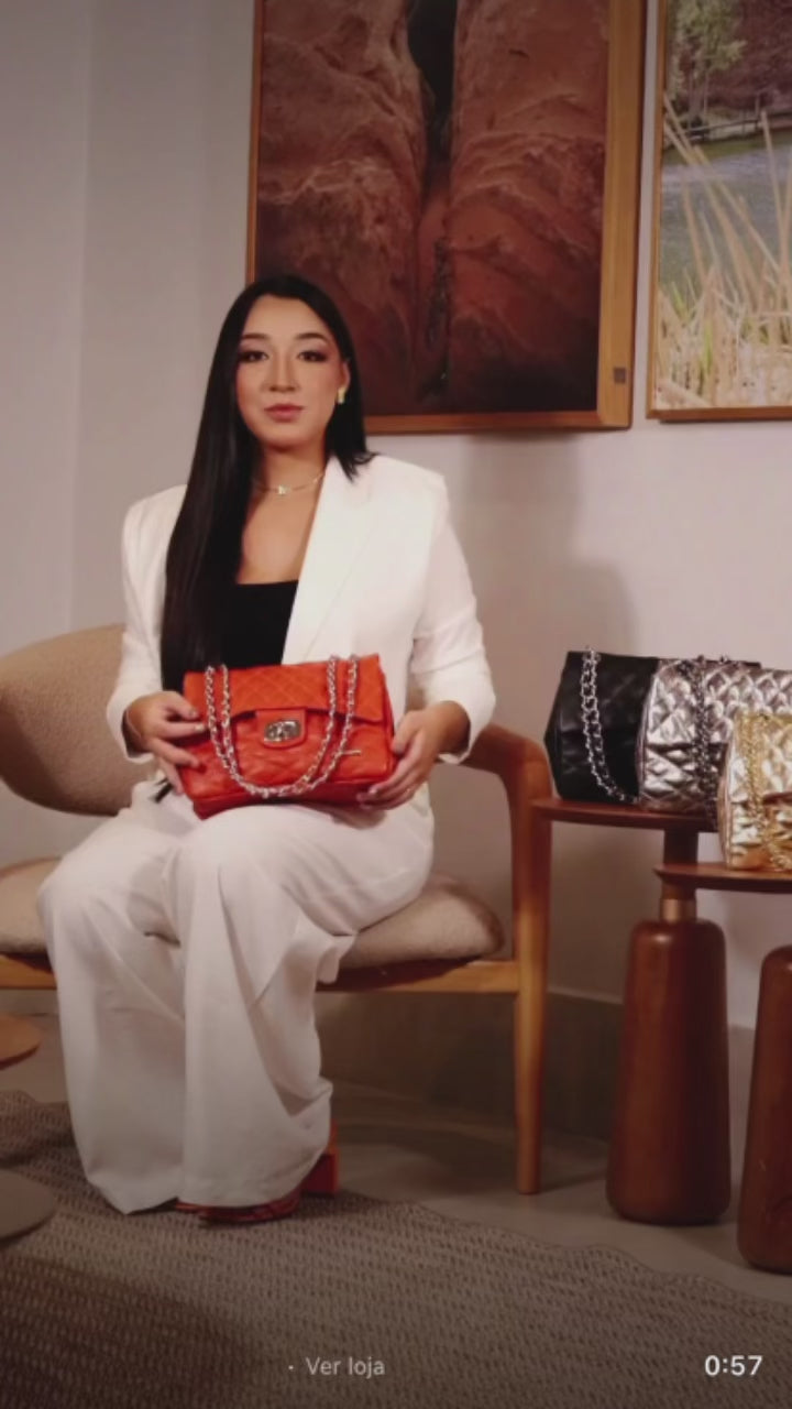 Bolsa Tiracolo Pequena Couro Inox Beca