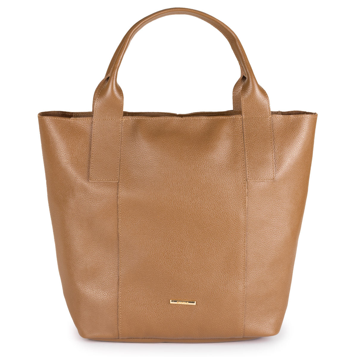 Bolsa Sacola Couro Caramelo Lola Com Zíper