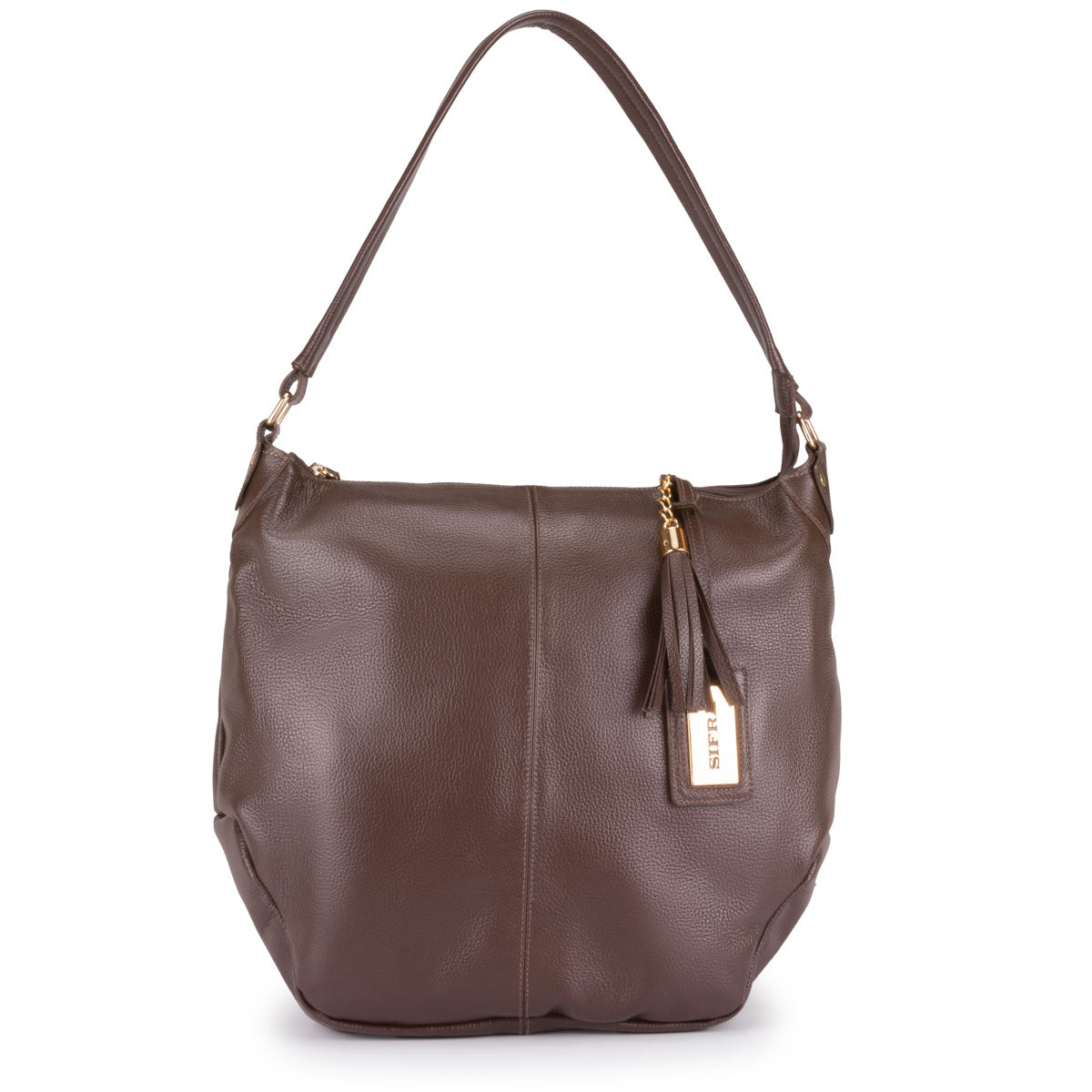 Bolsa Saco Feminina Couro Marrom Alana