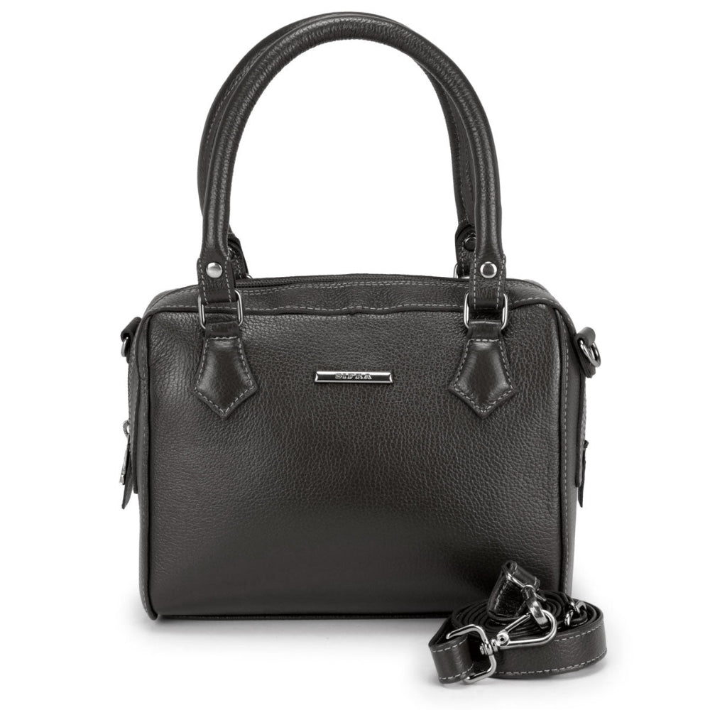 Bolsa Mão Pequena Couro Preto Milão