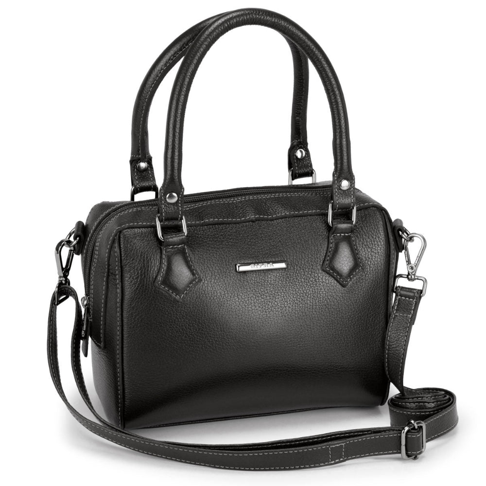 Bolsa Mão Pequena Couro Preto Milão