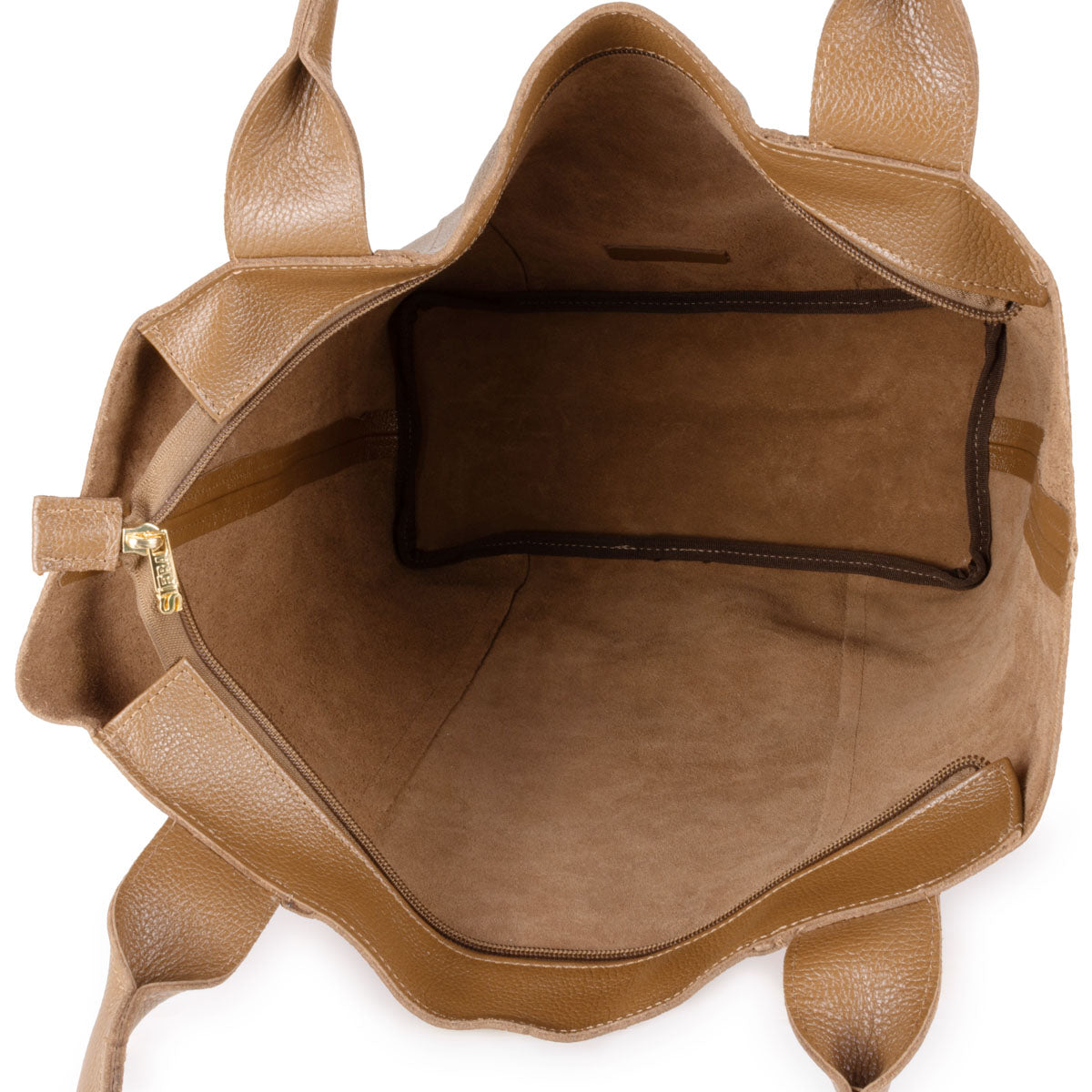 Bolsa Sacola Couro Caramelo Lola Com Zíper