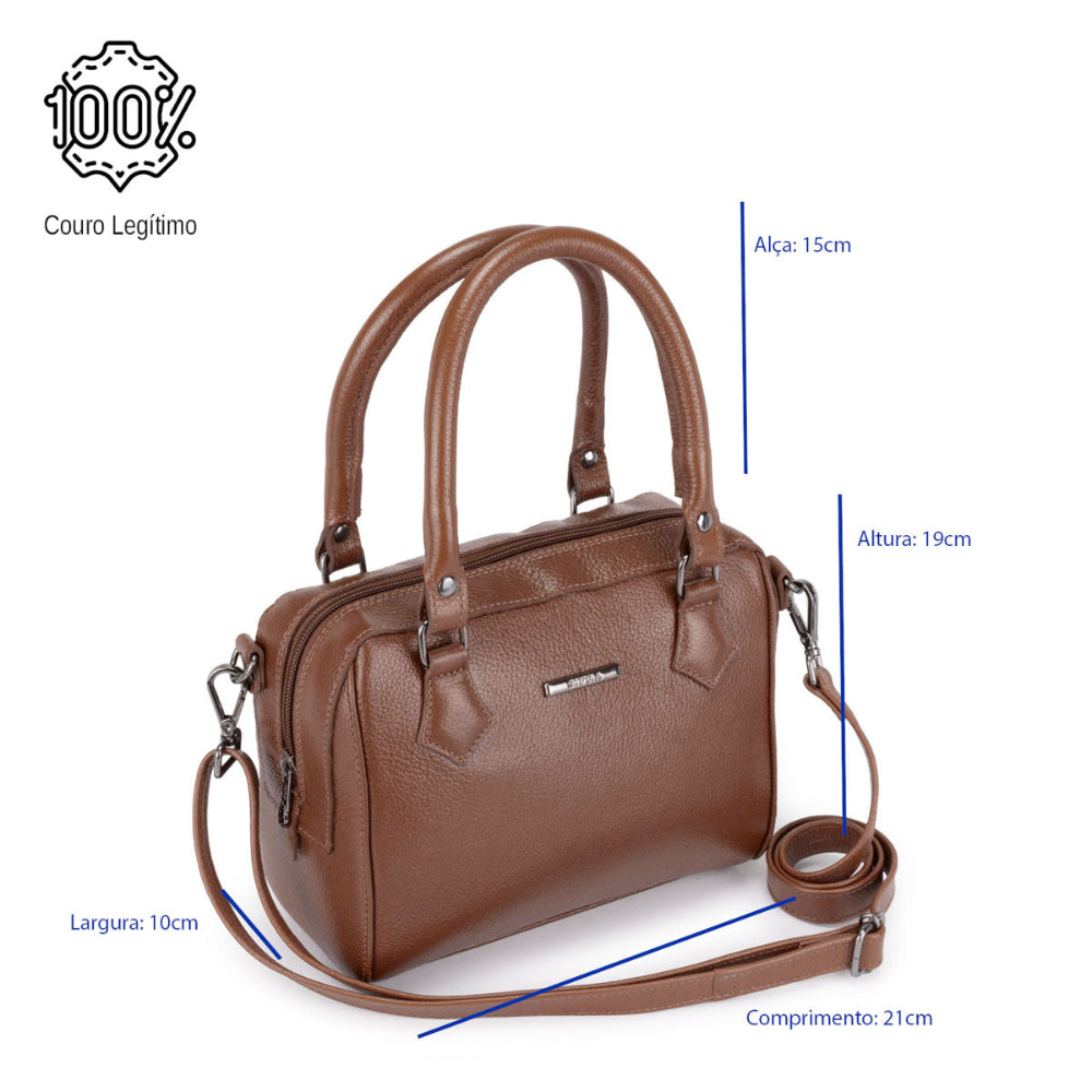Bolsa Mão Pequena Couro Marrom Milão