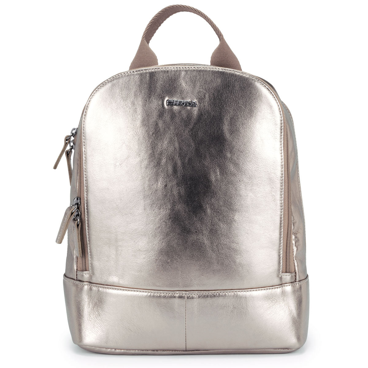 Mochila Feminina Ouro Velho Ônix De Couro Média Amy