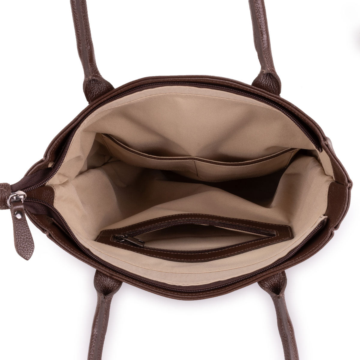 Bolsa Sacola Couro Marrom Luci