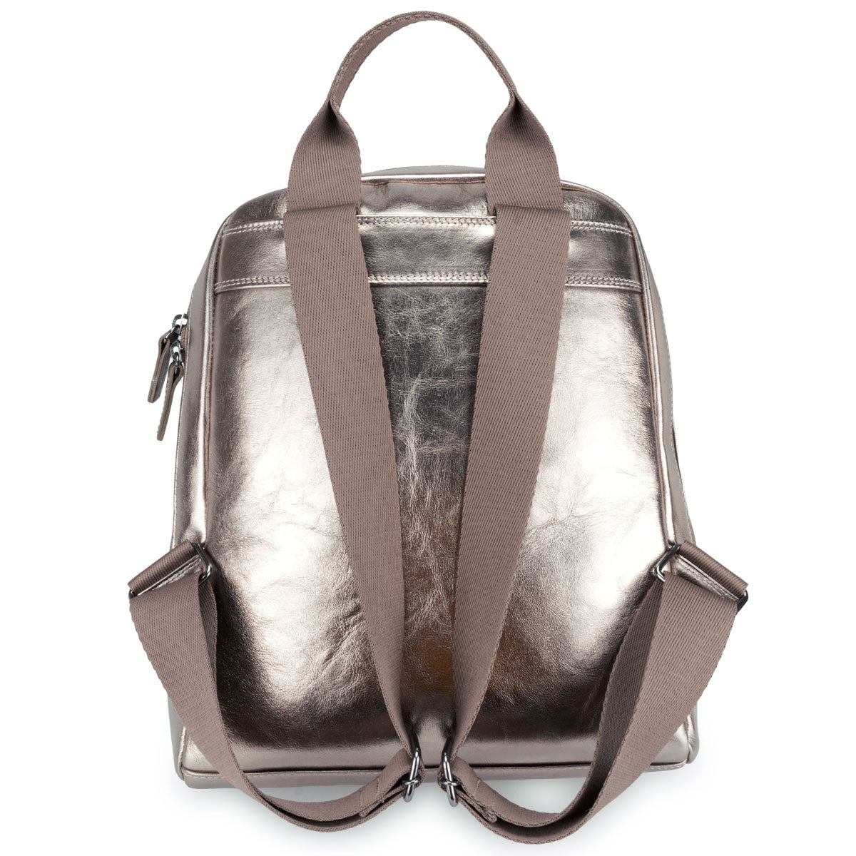 Mochila Feminina Ouro Velho Ônix De Couro Média Amy