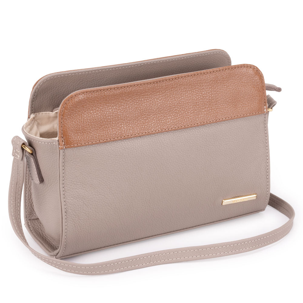 Bolsa Clutch Pequena Couro Cinza Peyton