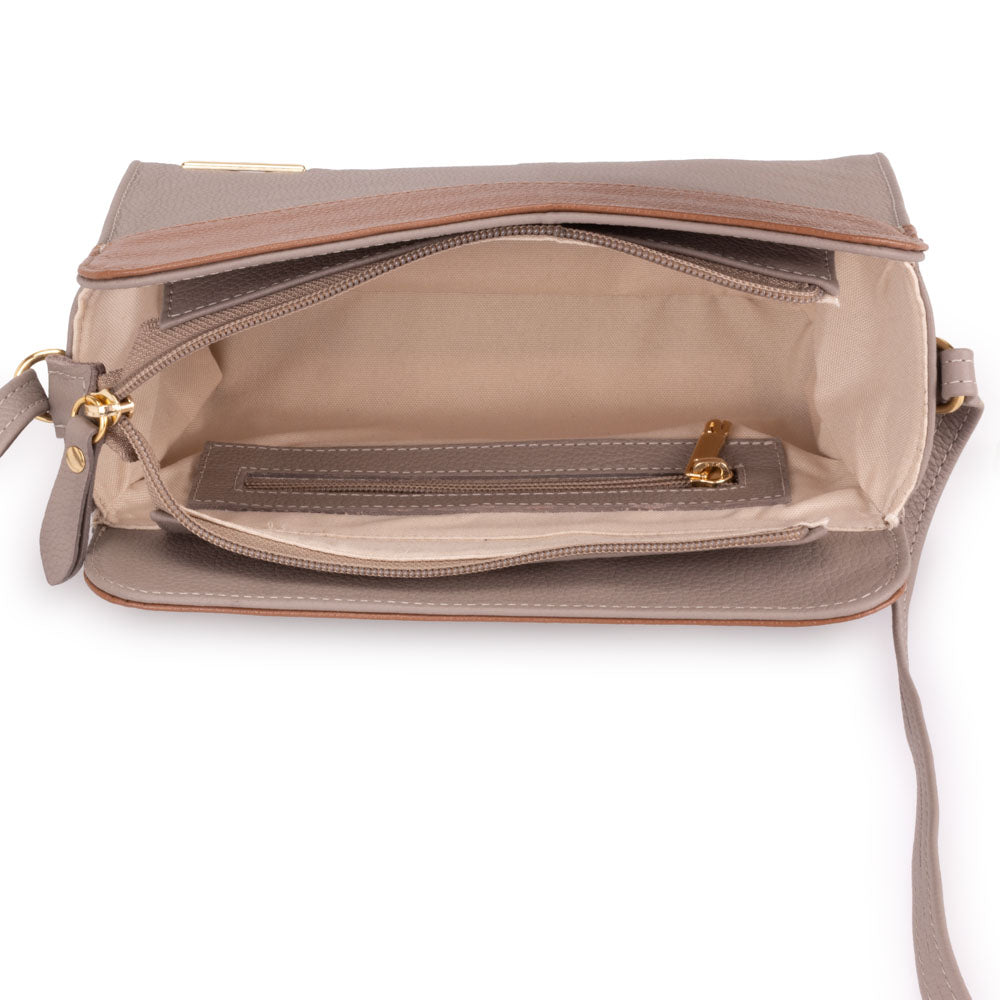 Bolsa Clutch Pequena Couro Cinza Peyton