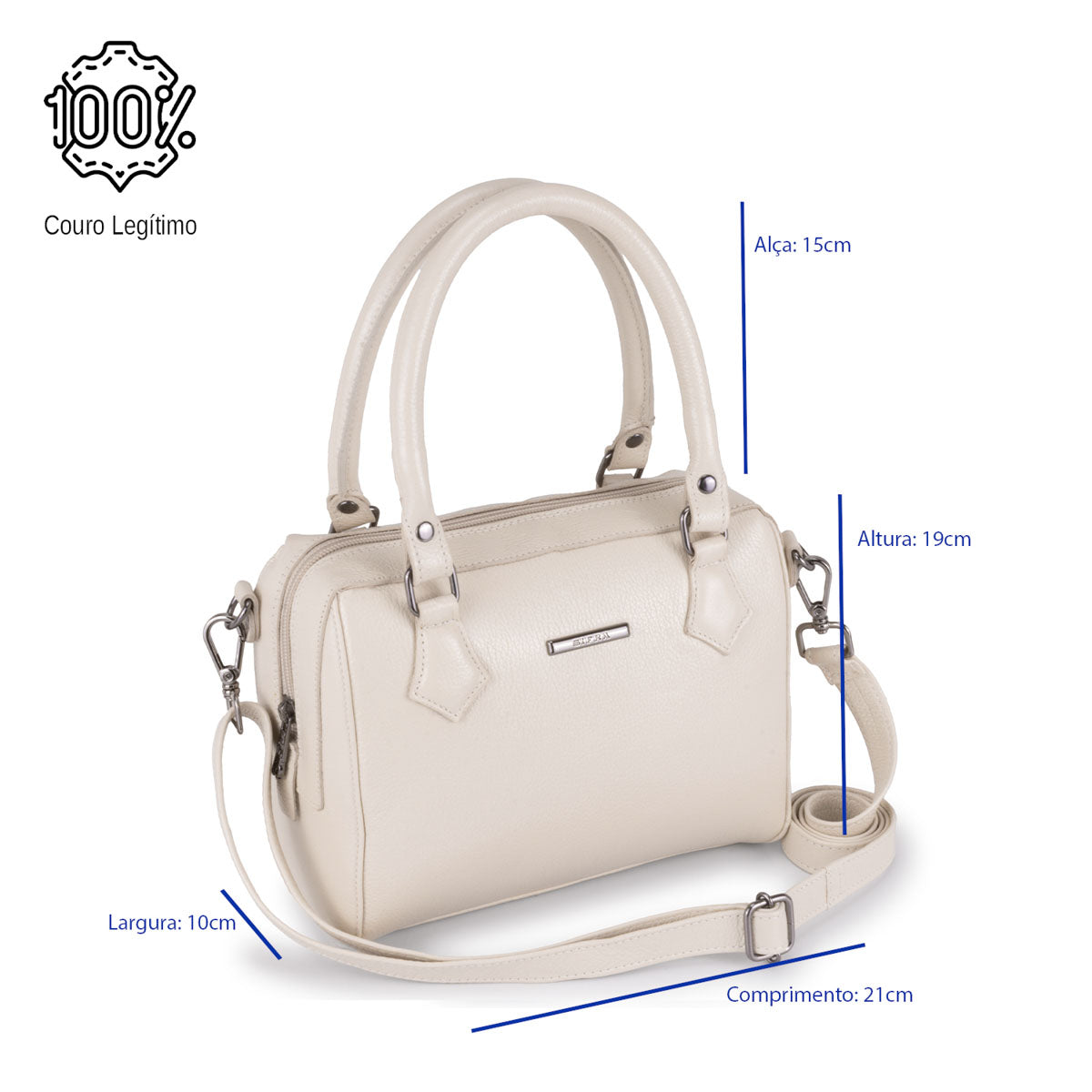 Bolsa Mão Pequena Couro Off Milão