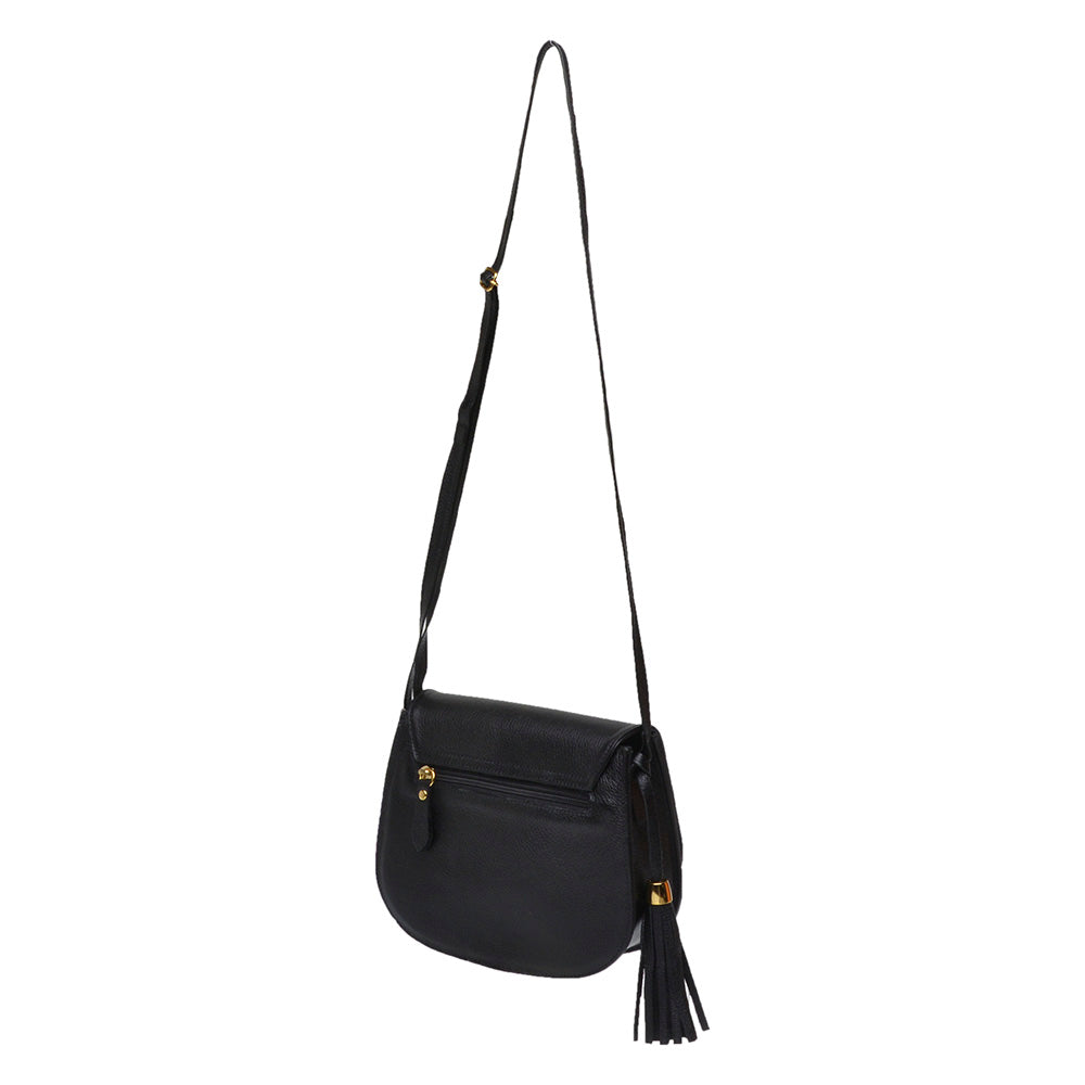 Bolsa Clutch Pequena Couro Preta Bia Classic