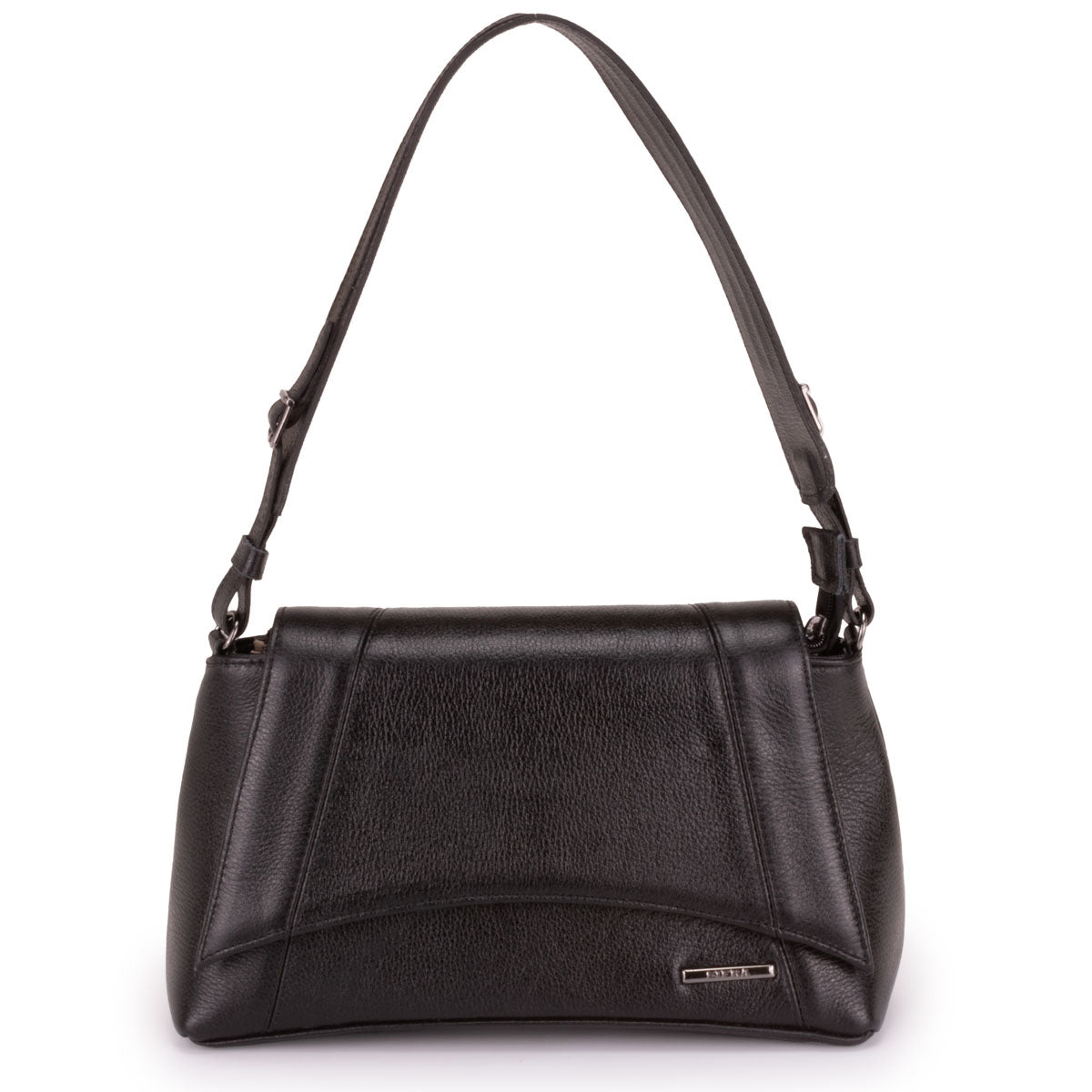 Bolsa Média de Ombro Couro Preto Martina Classic