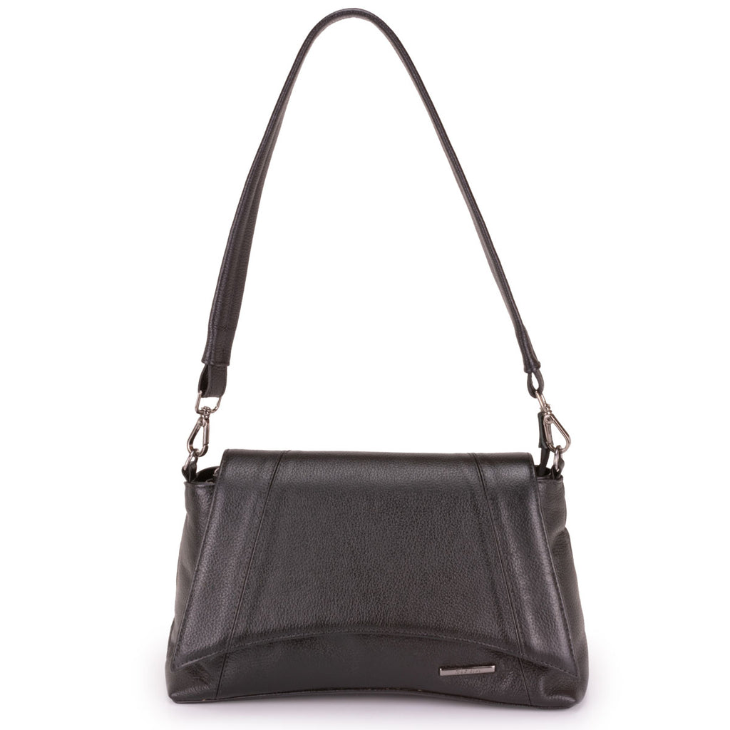 Bolsa Média de Ombro Couro Preto Martina
