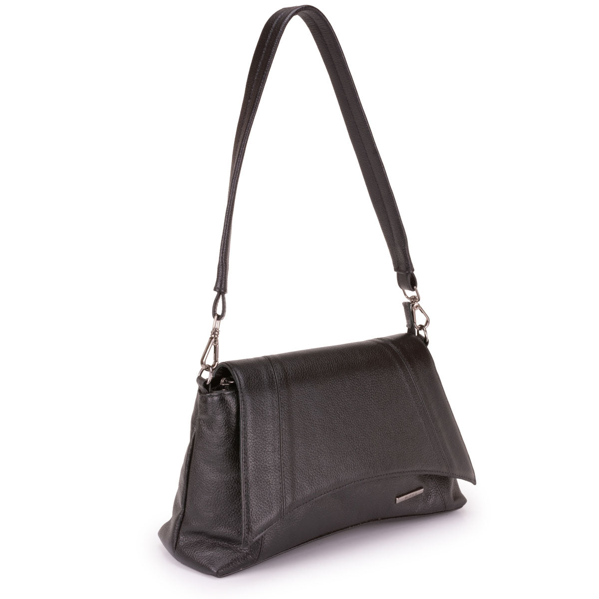 Bolsa Média de Ombro Couro Preto Martina