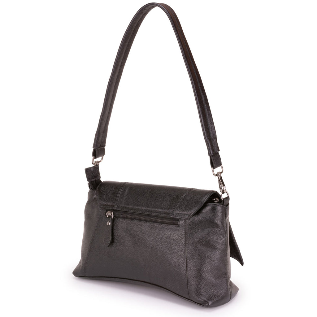 Bolsa Média de Ombro Couro Preto Martina