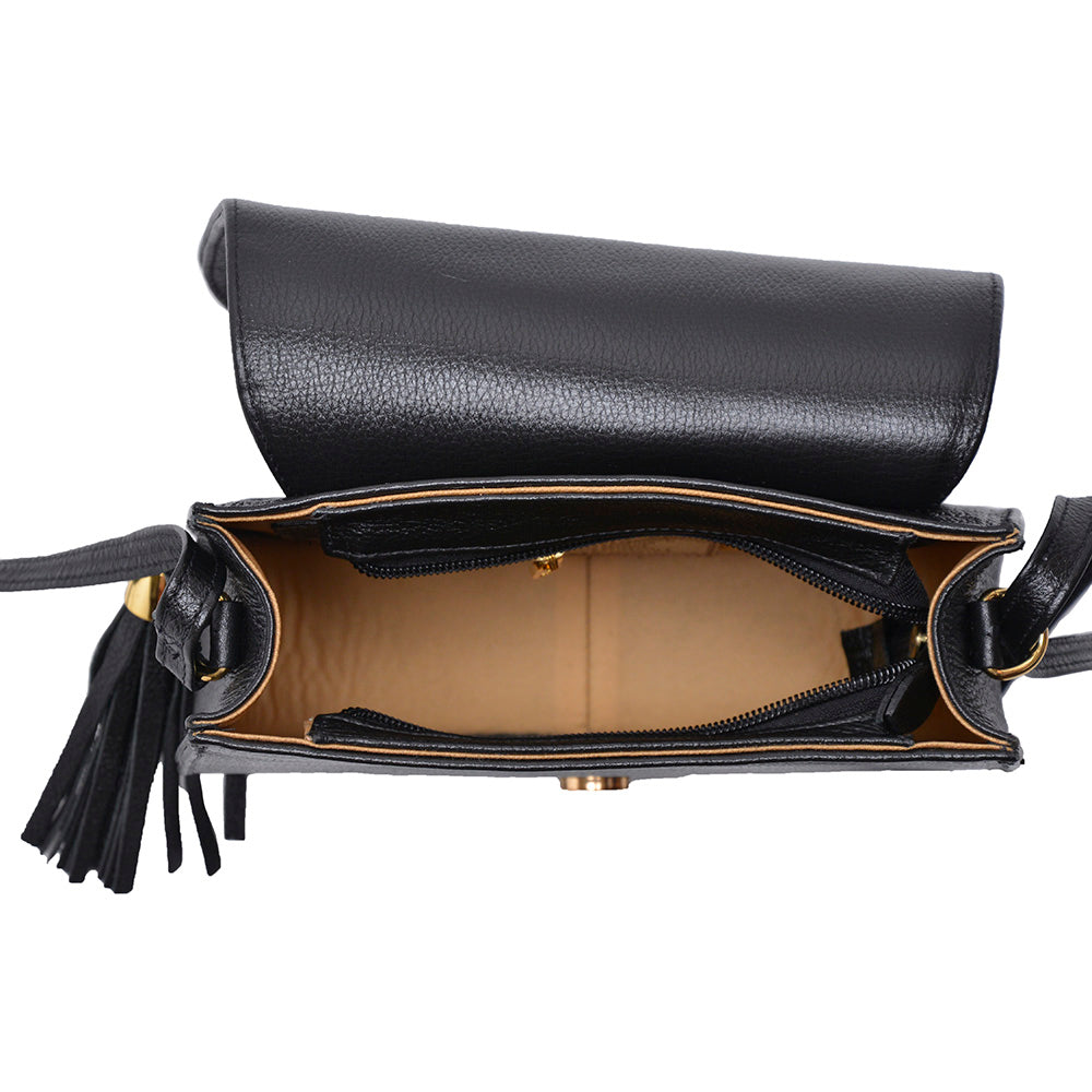 Bolsa Clutch Pequena Couro Preta Bia Classic