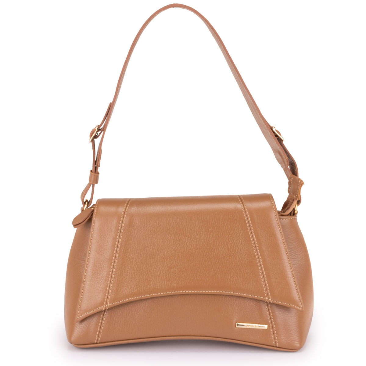 Bolsa Média de Ombro Couro Caramelo Martina Classic
