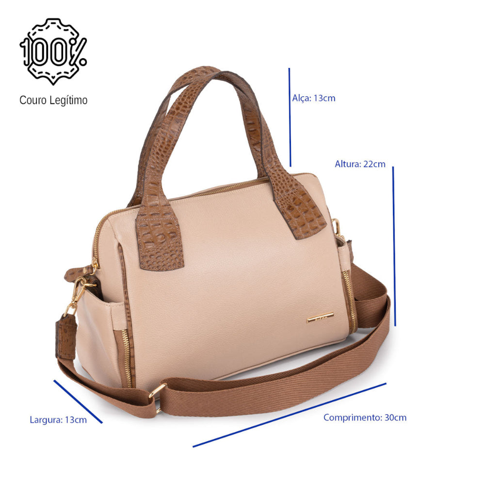Bolsa Feminina Estruturada Couro Rose Mony