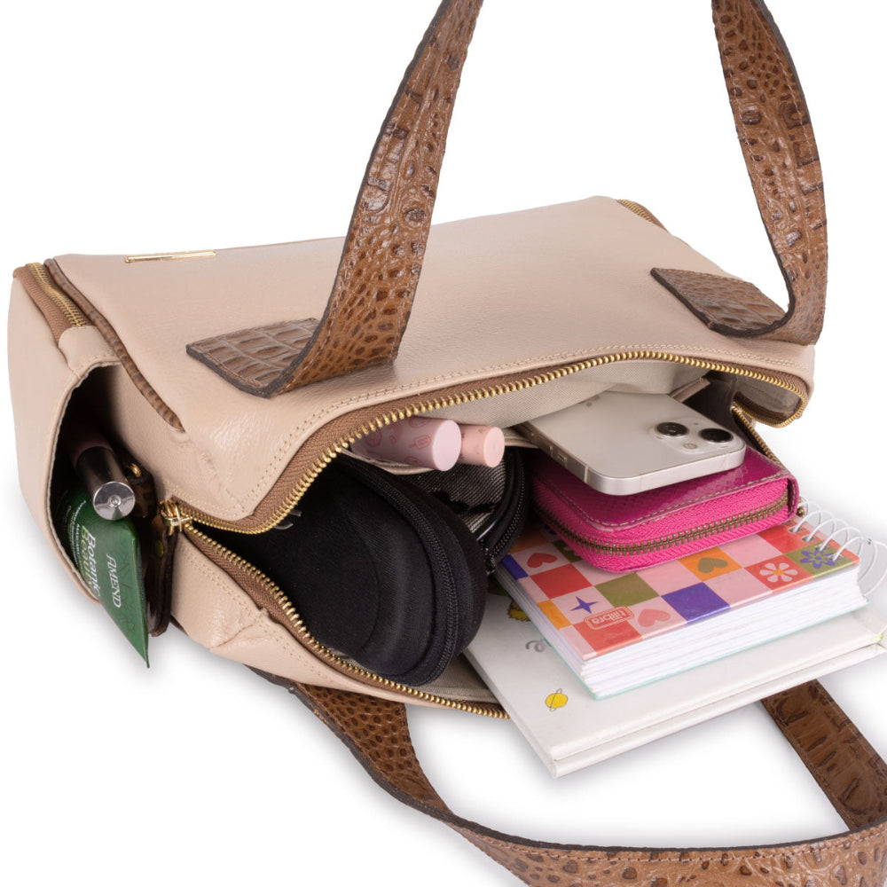 Bolsa Feminina Estruturada Couro Rose Mony