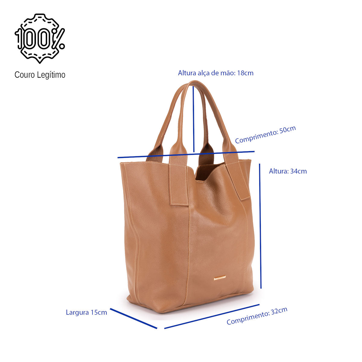 Bolsa Sacola Feminina Couro Caramelo Lola