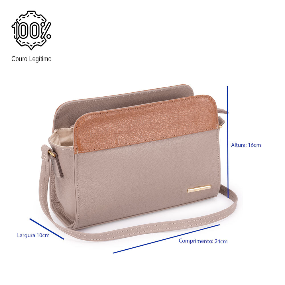 Bolsa Clutch Pequena Couro Cinza Peyton