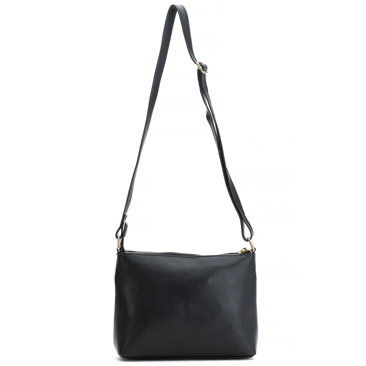 Bolsa Feminina Transversal Couro Preta Bella