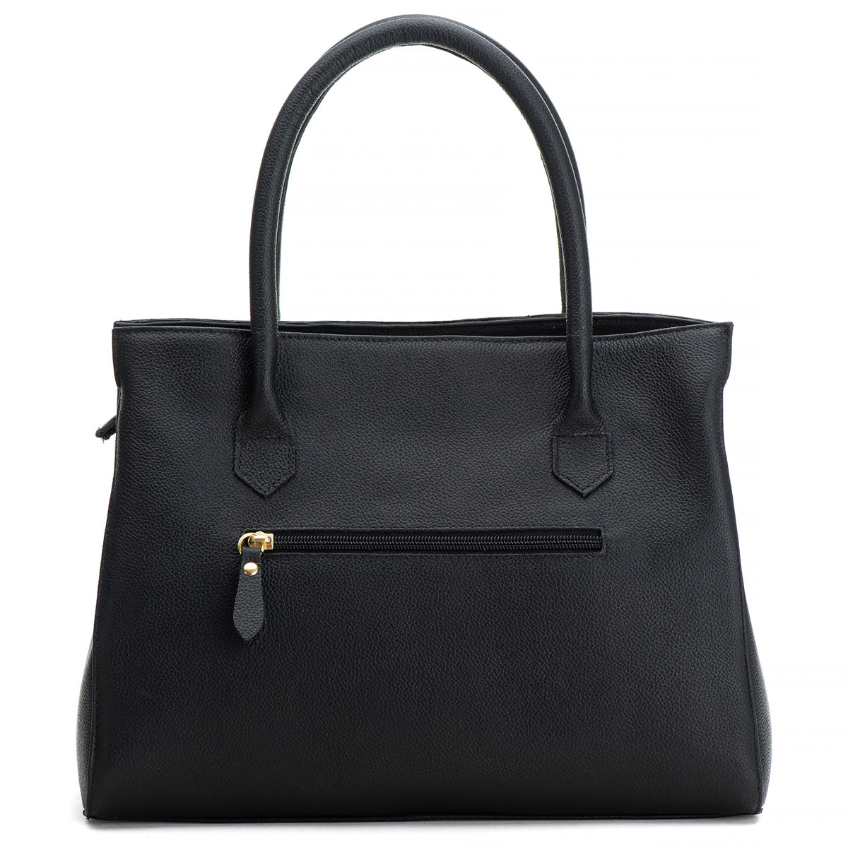Bolsa Estruturada de Ombro Couro Preta Flavia