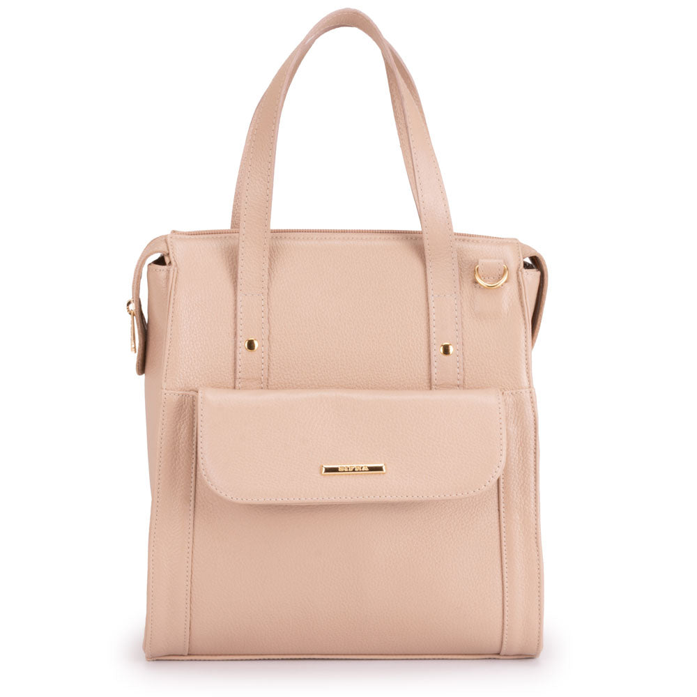 Mochila Feminina Média Couro Rose Amsterdã