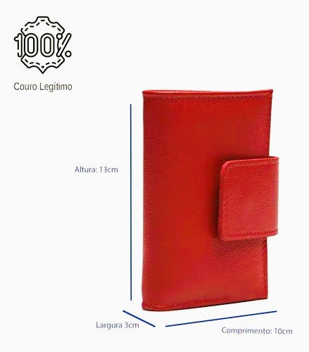 Carteira Feminina Pequena Couro Vermelho Isis