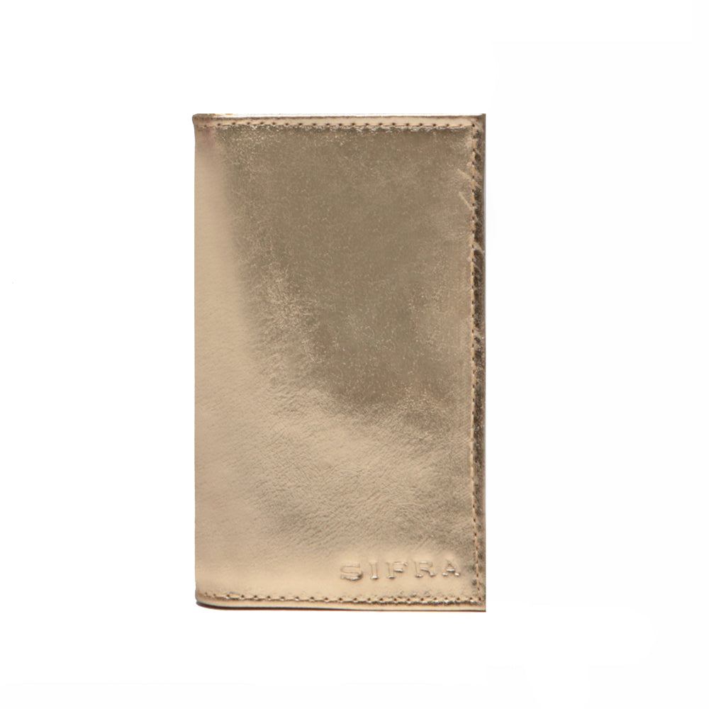 Porta Cartão Feminino Slim Couro Ouro