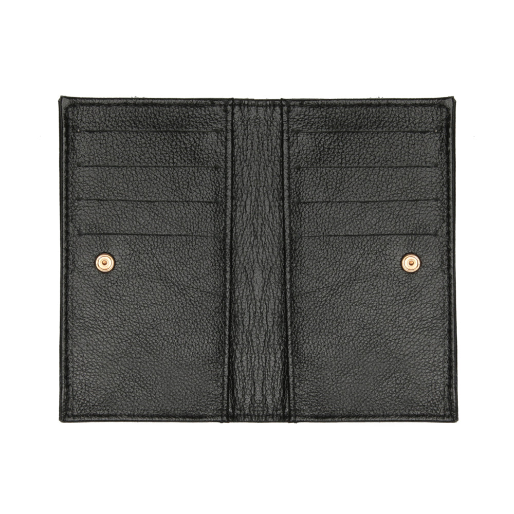 Porta Cartão Feminino Slim Couro Preto