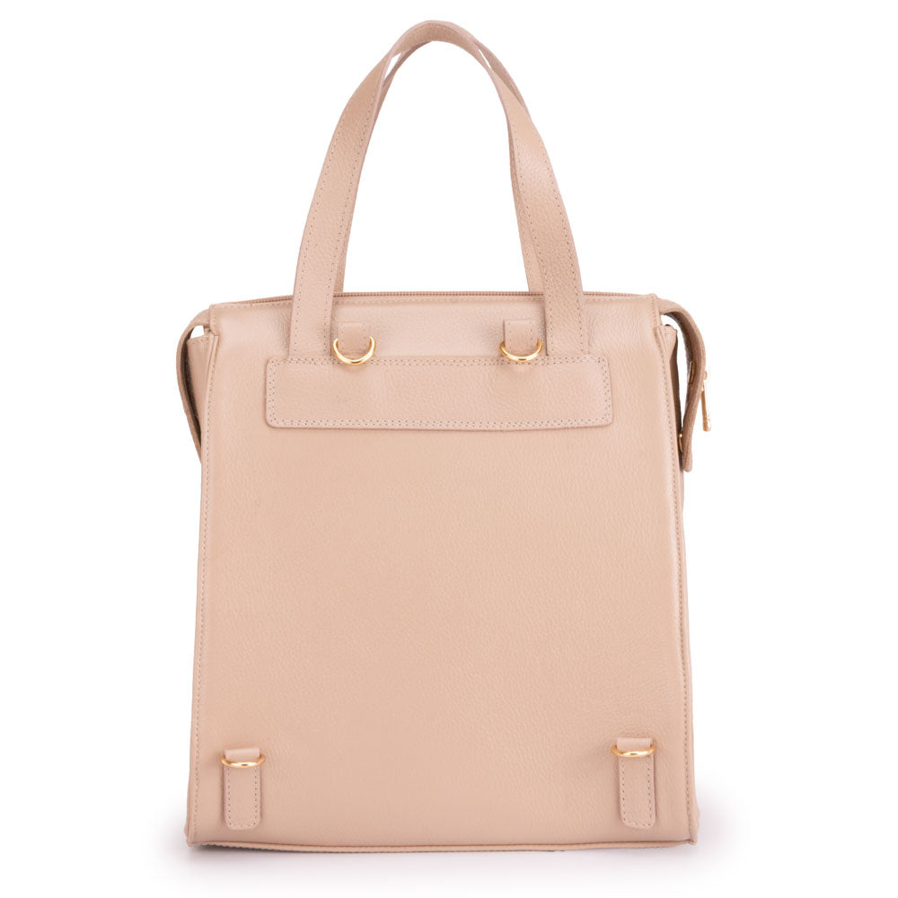 Mochila Feminina Média Couro Rose Amsterdã