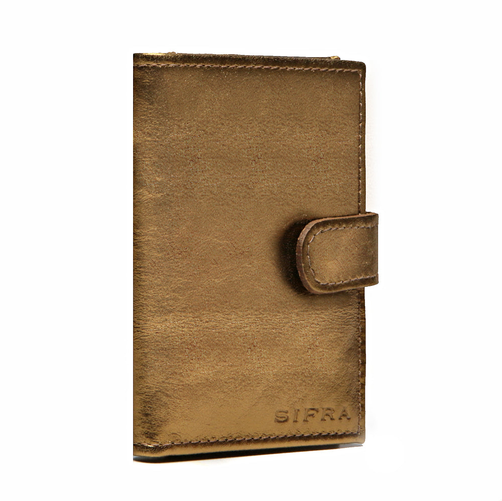 Porta Cartão e Documentos Feminino Couro Bronze